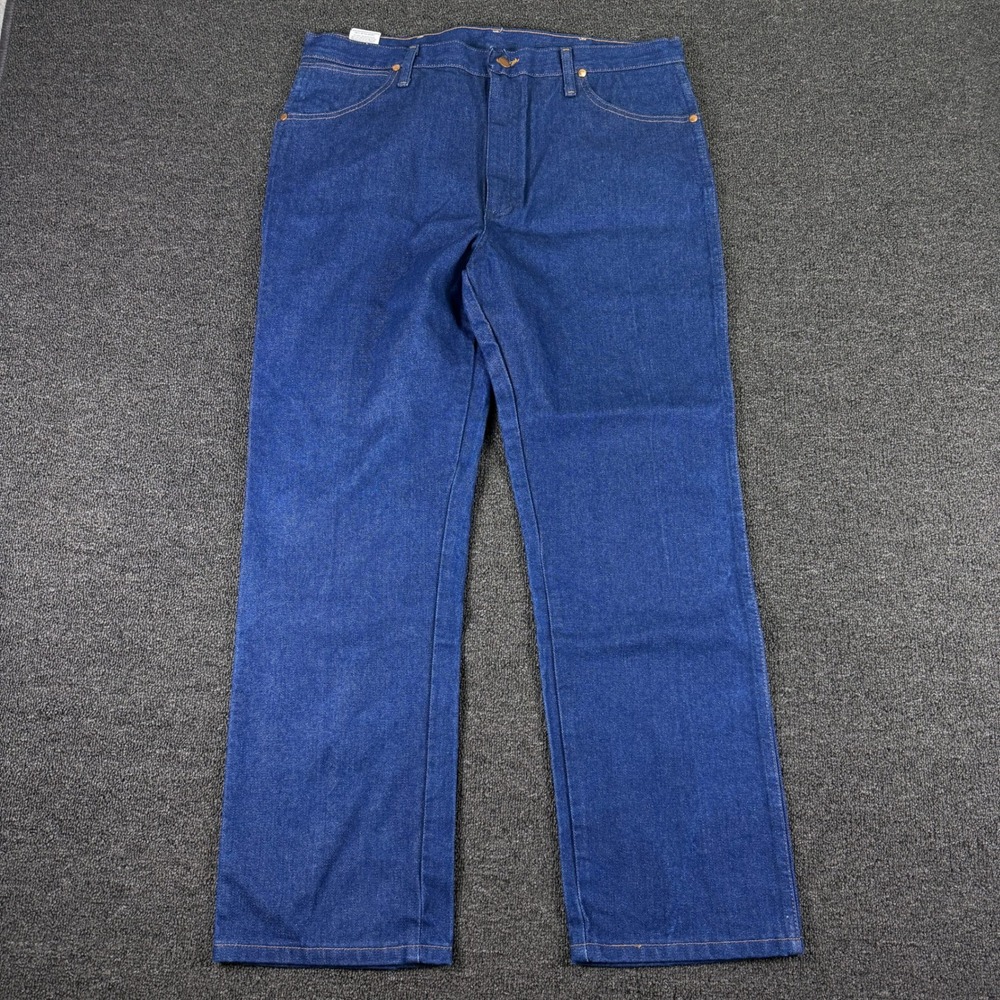 Wrangler Jeans Mens 38x30 Cowboy Cut 936 Slim Fit Blue Rigid Cotton NEW